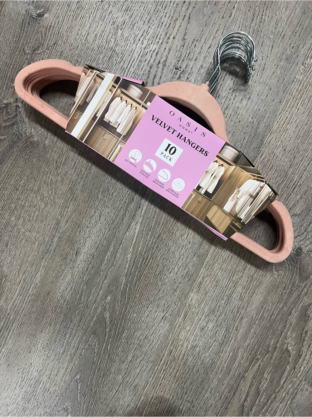 Oasis Velvet Non-Slip Hangers - Blush Pink (10 Pack)
